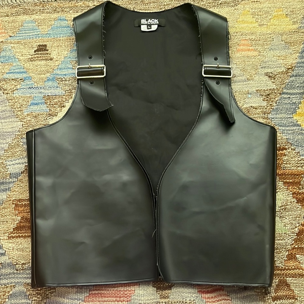BLACK COMME des GARCONS Synthetic Leather Belt Vest Black L